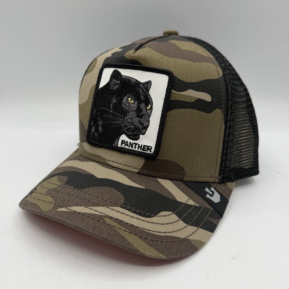Goorin‎ Bros Black Panther Hat Cap Camo Snapback Adjustable Trucker The Farm NWT